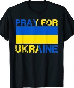 Vintage Pray For Ukraine I Stand With Ukraine Ukrainian Flag T-Shirt
