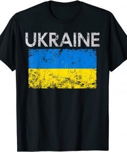 Vintage Ukraine Ukrainian Flag Pride Tee Shirt