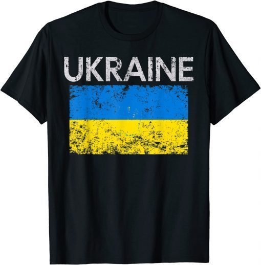 Vintage Ukraine Ukrainian Flag Pride Tee Shirt