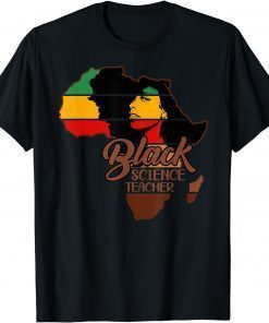 Womens Afro Melanin Black Science Teacher Back History Month T-Shirt