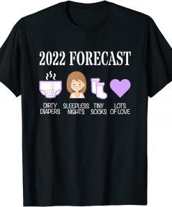 2022 Forecast Expectant Mother Father Baby Announcement T-Shirt
