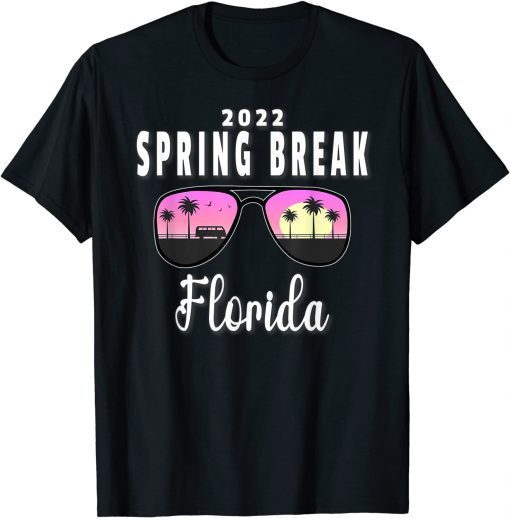 2022 Spring Break Florida - Beach Sunset Sunglasses T-Shirt