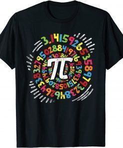 3.14 Pi Pop Art Spiral Math Science Geek Pi Day STEM Teacher T-Shirt