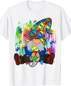 Accept Understand Love Gnome Puzzle Pieces Autism Awareness T-Shirt