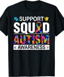 Autism Awareness Day Ribbon Puzzle Piece Support Squad T-Shirt