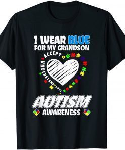 Autism Awareness I Wear Blue for My Grandson T-Shirt