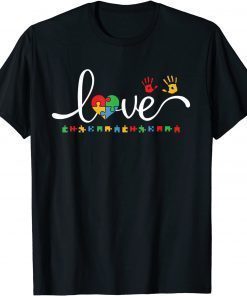 Autism Awareness Love Autism Puzzle Heart ASD Supporter T-Shirt