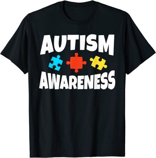 Autism Awareness Puzzle Piece Autistic Support T-Shirt