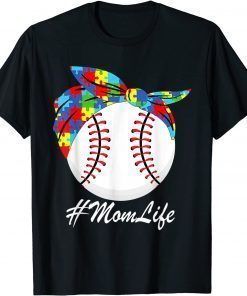 Autism Mom Baseball Messy Bun Autism Awareness Classic Shirt