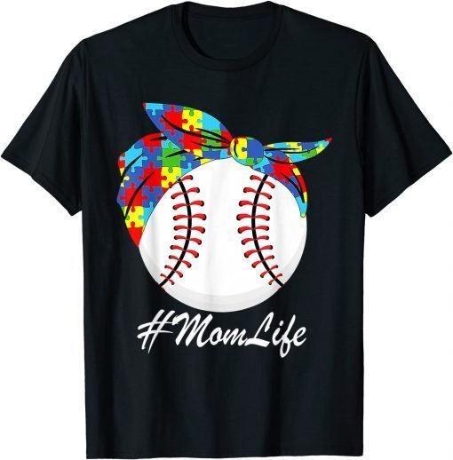 Autism Mom Baseball Messy Bun Autism Awareness Classic Shirt