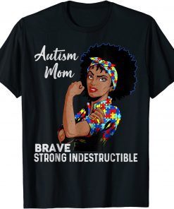 Autism Mom Indestructible Autism Awareness Black Women T-Shirt