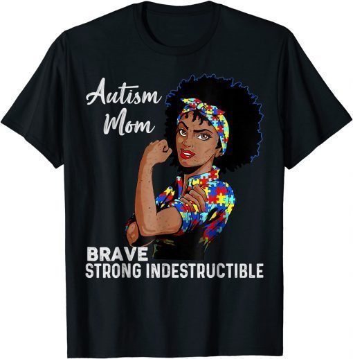 Autism Mom Indestructible Autism Awareness Black Women T-Shirt