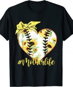 Baseball Mother Ball Floral Bandana Heart Mother's Day T-Shirt