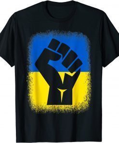 Bleached Fist Flag I Stand With Ukraine Solidarity T-Shirt