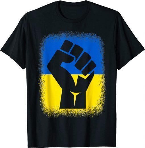 Bleached Fist Flag I Stand With Ukraine Solidarity T-Shirt