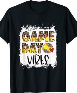 Bleached Softball Game Day Vibes Softball Season T-Shirt