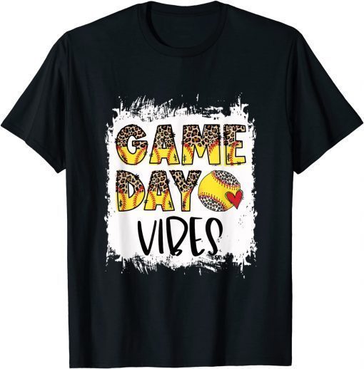 Bleached Softball Game Day Vibes Softball Season T-Shirt