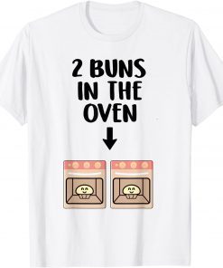 Buns In The Oven Twins Pregnancy Announcement Gender Reveal T-Shirt