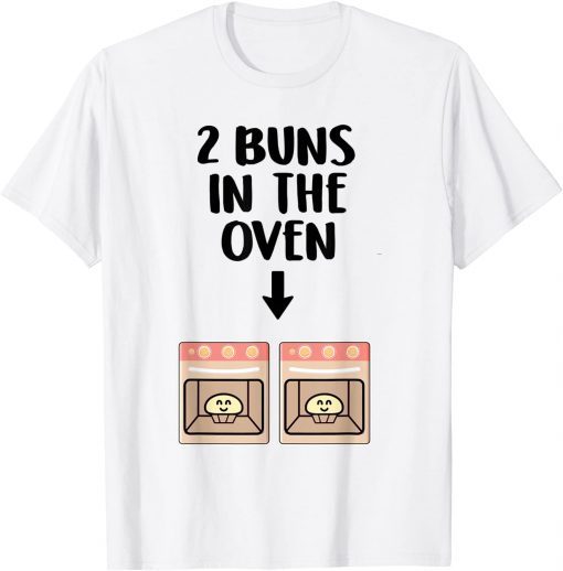 Buns In The Oven Twins Pregnancy Announcement Gender Reveal T-Shirt