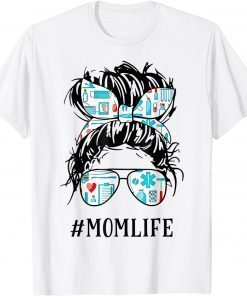 CNA Nurse Mom Life Messy Hair Bun Healthcare Mother's Day Shirt