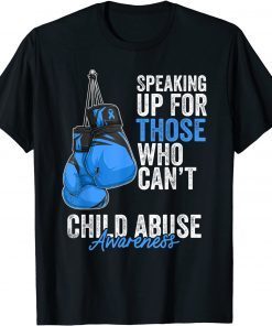 Child Abuse Prevention Awareness Boxing Gloves Blue Ribbon T-Shirt