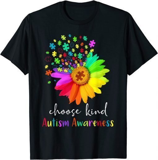 Choose Kind Autism Awareness Sunflower Mom T-Shirt