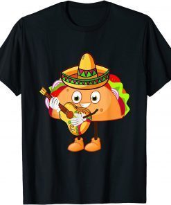 Cinco De Mayo Tacosaurus Mexico Guitar Tee Shirt