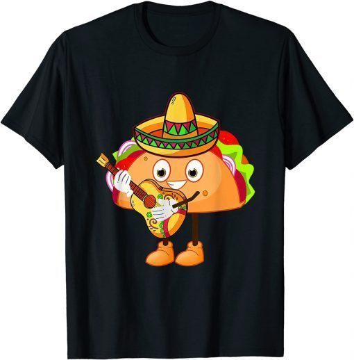 Cinco De Mayo Tacosaurus Mexico Guitar Tee Shirt