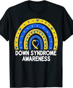 Down Syndrome Awareness Rainbow T21 Yellow Blue March 21 T-Shirt