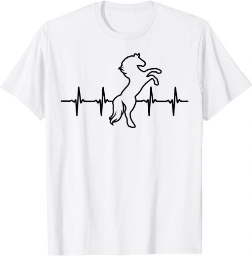 Ecg Heartbeat Western Riding Horse Equestrian Country Rodeo T-Shirt