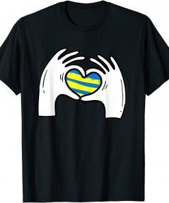 Heart Hands Stand with Ukraine Flag, Peace & Love T-Shirt