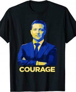 Hero Volodymyr Zelensky Stand With Ukraine Ukrainian Courage T-Shirt