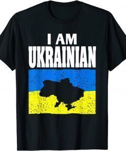 I Am Ukrainian Stand with Ukraine Support and Pride Flag T-Shirt