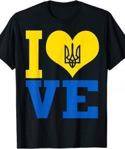 I Love Ukraine Ukrainian Flag T-Shirt