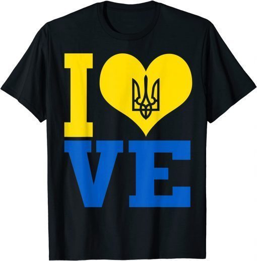 I Love Ukraine Ukrainian Flag T-Shirt