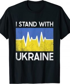 I Stand With Ukraine Flag Heart Ukrainian Love Support T-Shirt
