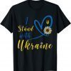 I Stand With Ukraine Heart Sunflower Flag Symbol T-Shirt