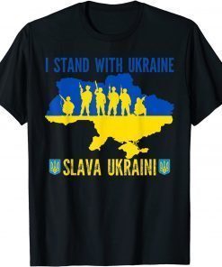 I Stand With Ukraine Slava Ukraini Glory to Ukraine Support T-Shirt