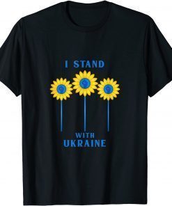 I Stand With Ukraine Sunflower Raised Fist T-Shirt