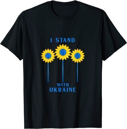 I Stand With Ukraine Sunflower Raised Fist T-Shirt