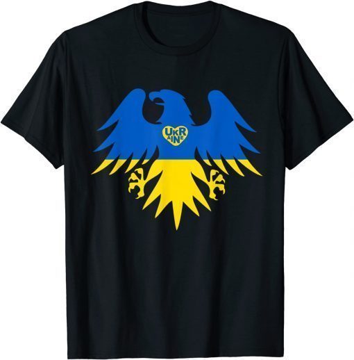 I Stand With Ukraine Support Ukraine Eagle Ukrainian Flag T-Shirt