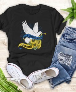 I Stand With Ukraine Support Ukraine Peace Dove And Sunflowers T-shirt