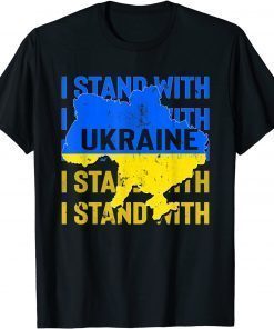 I Stand With Ukraine Support Ukrainian Ukraine Flag T-Shirt