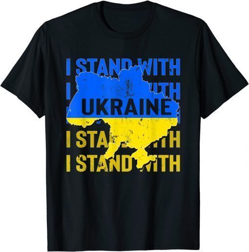 I Stand With Ukraine Support Ukrainian Ukraine Flag T-Shirt