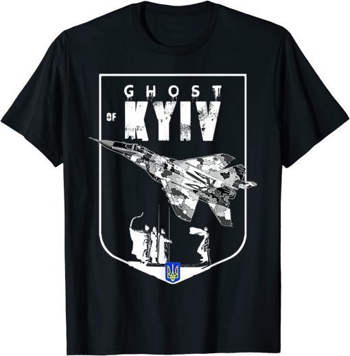 I Stand With Ukraine The Ghost of Kyiv Ukraine Flag T-Shirt