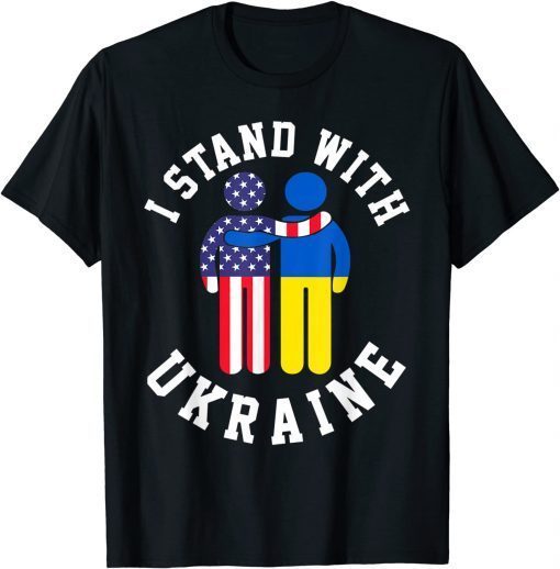 I Stand With Ukraine Ukrainian American Flag Freedom Vintage T-Shirt