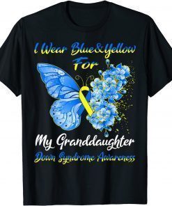 I Wear Blue & Yellow For My Granddaughter Down Syndrome T-Shirt