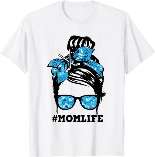 Ice Hockey Bandana Sunglasses Mom Life Mother Day Mama T-Shirt