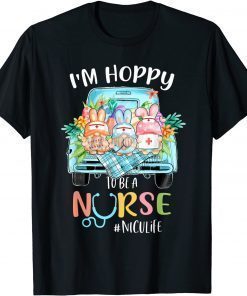 I'm Hobby To Be A NICU Life Nurse Gnome Truck Easter Day T-Shirt