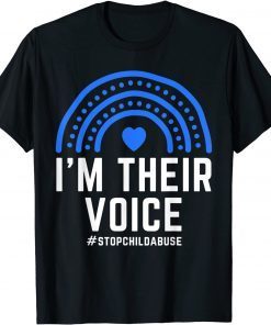 I'm Their Voice Heart Child Abuse Awareness Month Prevention T-Shirt